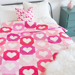 Classic Hearts quilt pattern - stash friendly heart quilt pattern