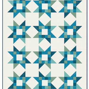 Quilty Stars PDF Quilt Pattern/ star Quilt pattern/ Scrappy quilt pattern /quilt pattern/ modern quilting/twin and king quilt pattern