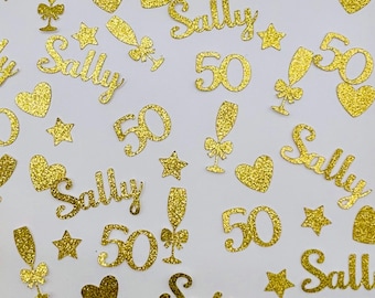 Personalized Glitter Birthday Confetti, Name & Age, Party Decor