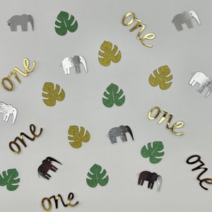 Safari Scatter Confetti, Jungle Table Confetti, Wild One,  Party Decor - 40 pieces