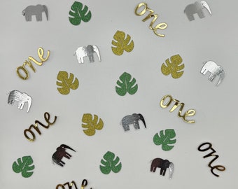 Safari Scatter Confetti, Jungle Table Confetti, Wild One,  Party Decor - 40 pieces