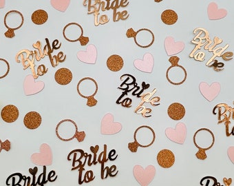 Pink & Rose Gold Bride To Be Confetti, Engagement Party Decor