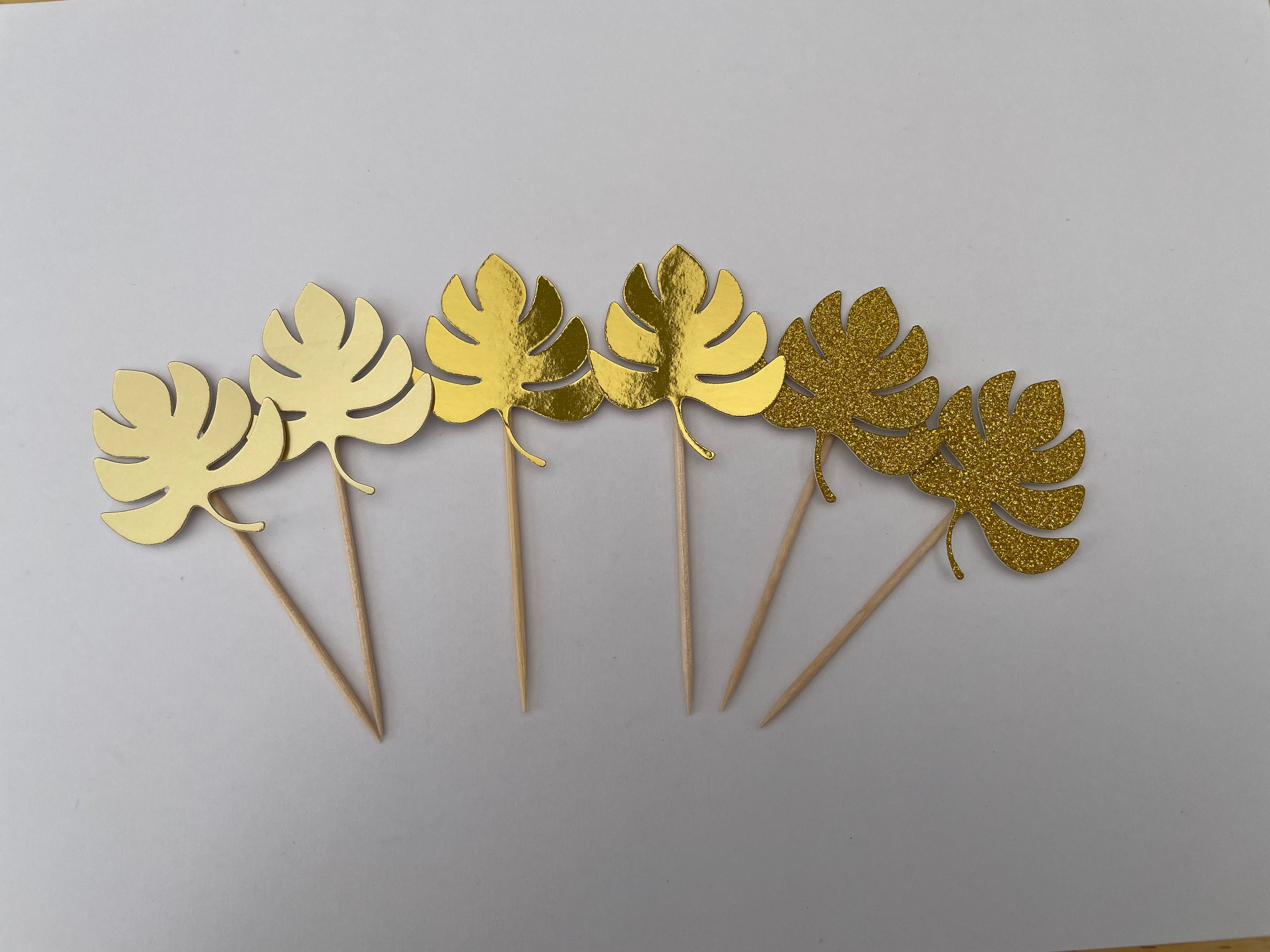 Safari Leaves Cupcake Toppers Jungle Leaf Cupcake Toppers Etsy UK