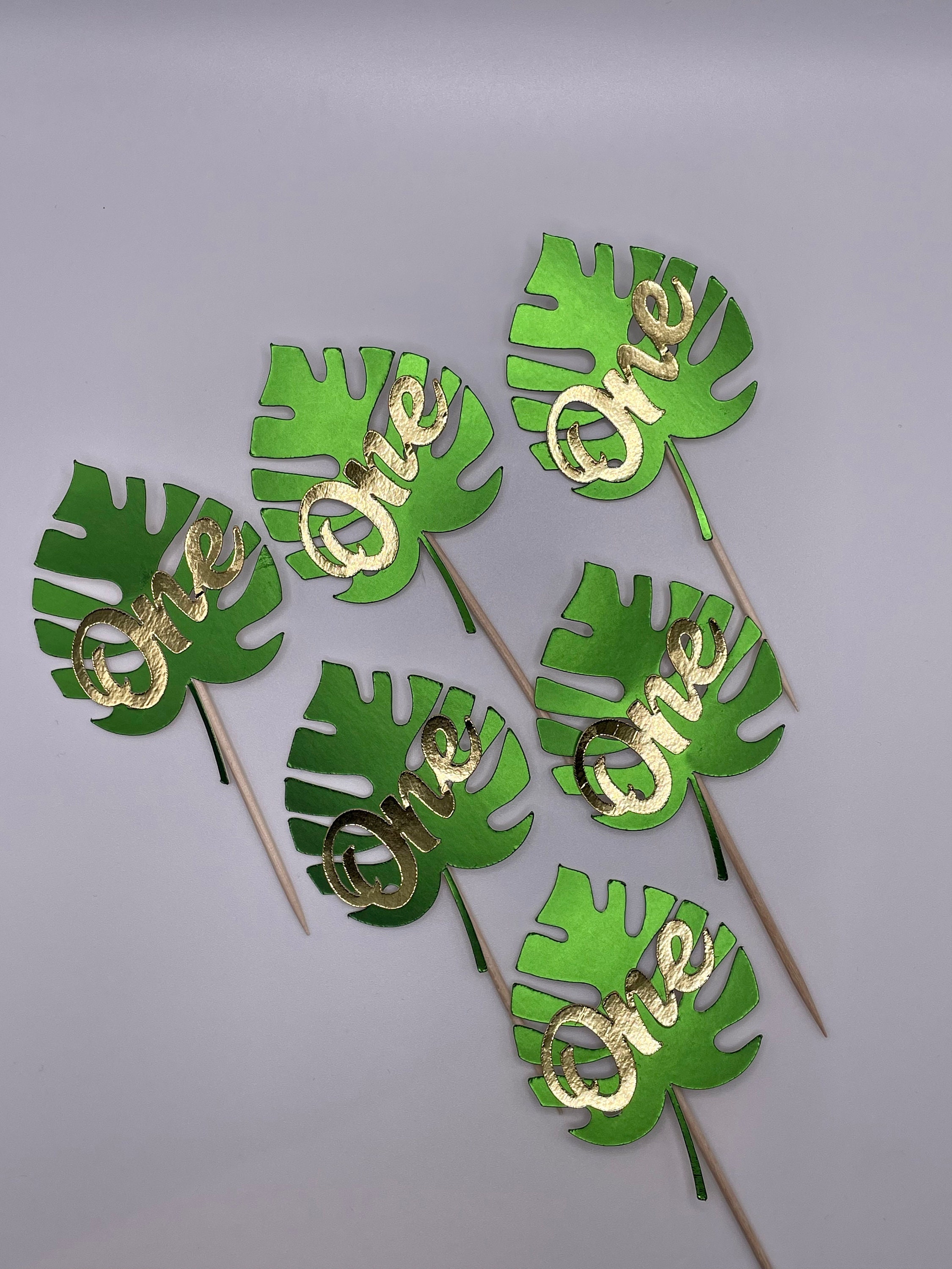 Safari Leaves Cupcake Toppers Jungle Leaf Cupcake Toppers Etsy UK