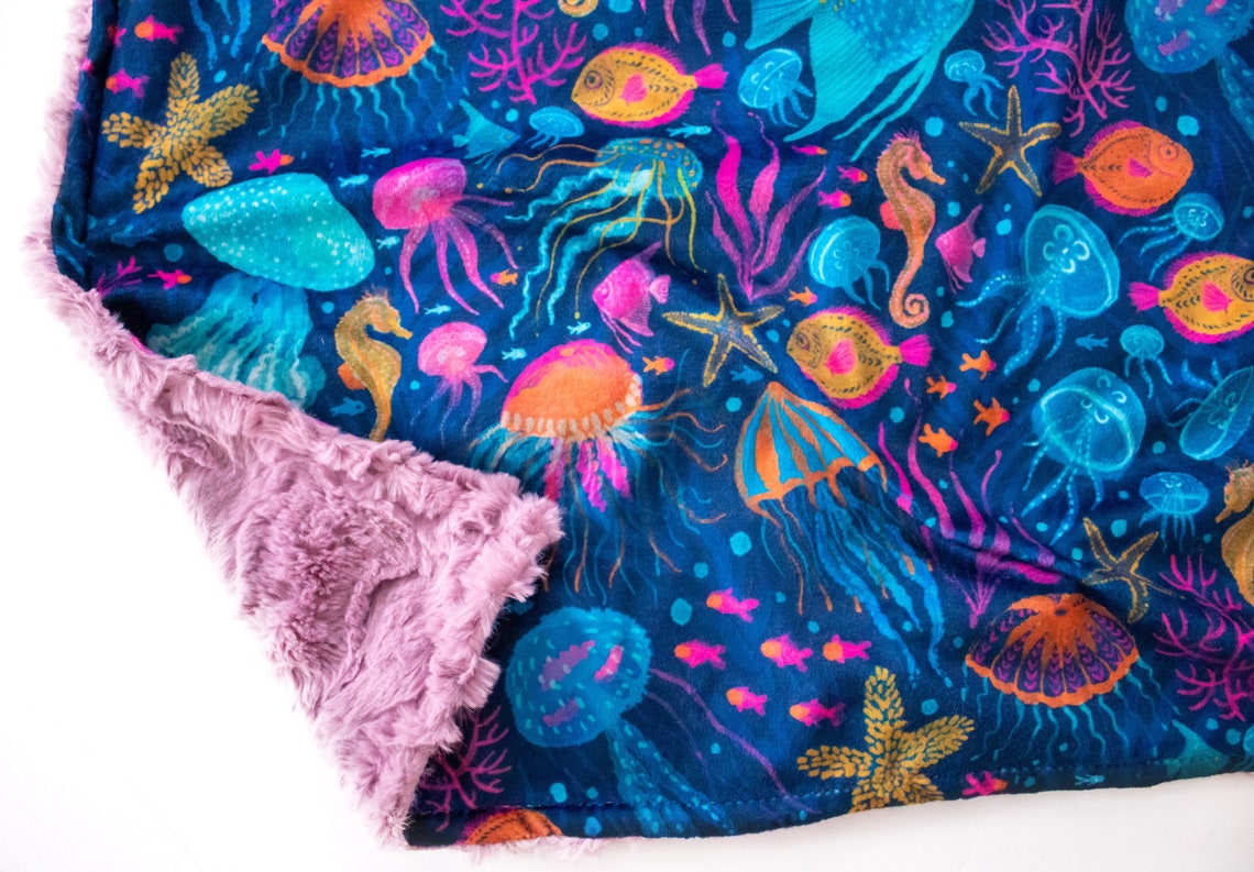 Under The Sea Blanket. Ocean Baby Blanket. Toddler. Nursery. Etsy