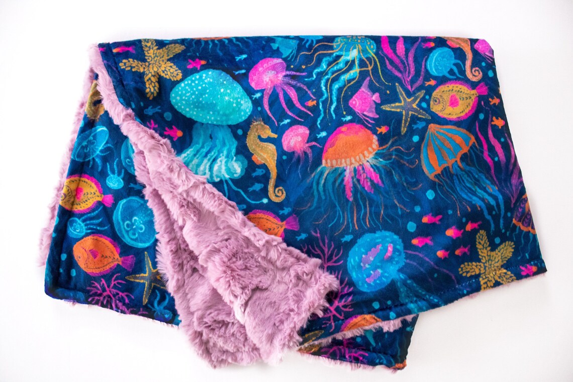 Under The Sea Blanket. Ocean Baby Blanket. Toddler. Nursery. Etsy