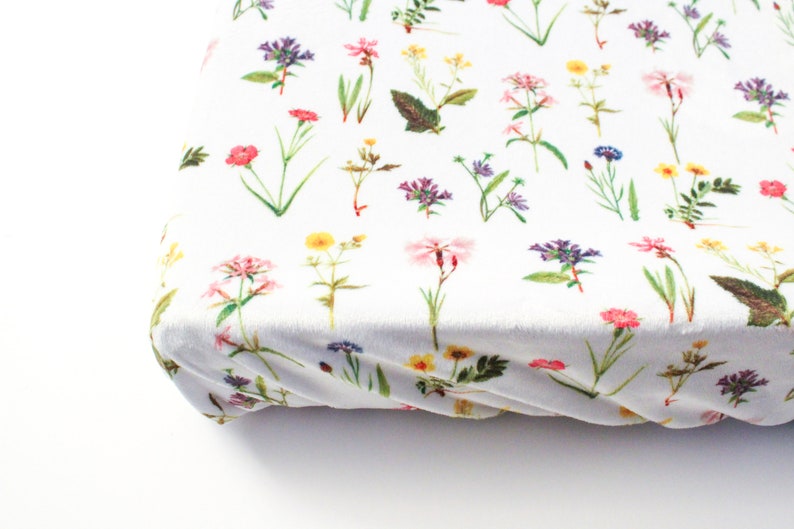 Wildflower Crib Sheet Changing Pad Baby Girl Nursery Etsy
