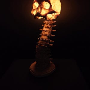 Table night skull lamp, handmade skull night lamp, goth decor, human skull lamp #3, life size human skull replica