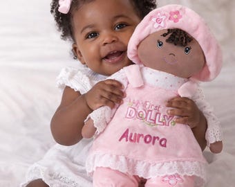 Personalized My First Dolly - Black Hair - 13 inch