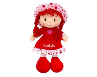 Personalized Sweetheart Cuddle Doll - 14 Inch, Red