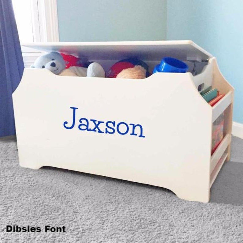 Personalized Dibsies Kids Toy Box with Book Storage White Etsy