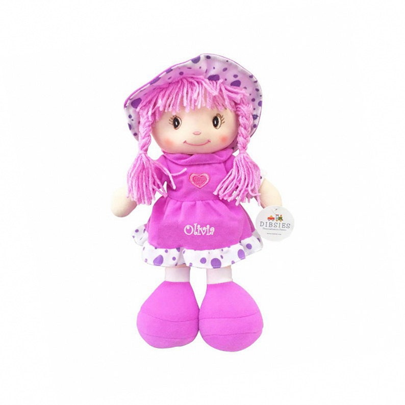 Personalized Sweetheart Cuddle Doll 14 Inch Purple Etsy