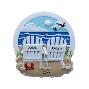 Personalized Beach Chair Couples Ornament