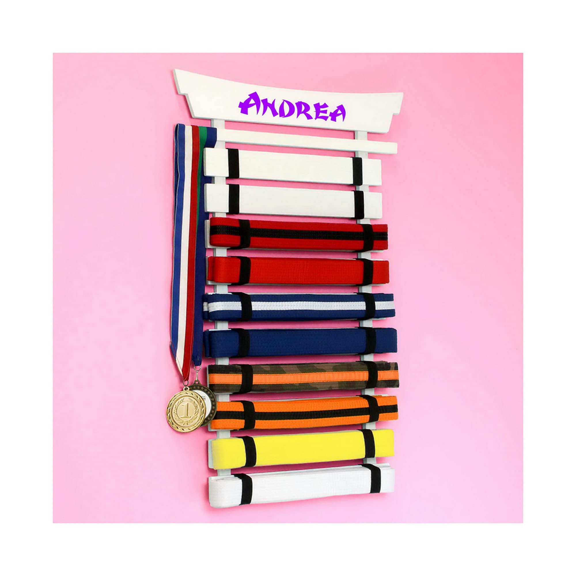 Personalized 10belt Karate Belt Display White Etsy