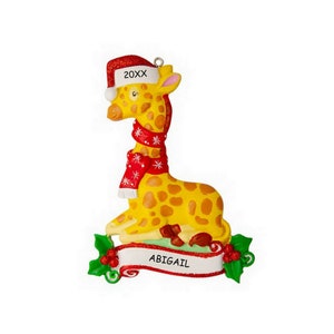 Personalized Giraffe Kids Christmas Ornament