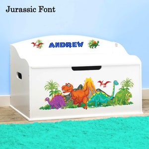 Personalized Dibsies Creative Wonders Dinosaurs Toy Box - White