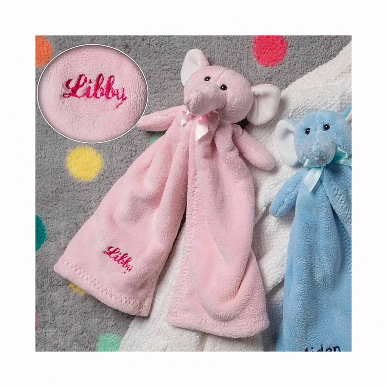 Personalized Plush Baby Cuddler 17 Inch Pink Elephant Etsy