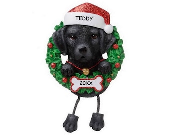 Personalized Pet Dog Christmas Ornament - Black Labrador