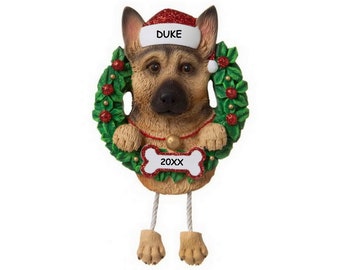 Personalized Pet Dog Christmas Ornament - German Shepherd