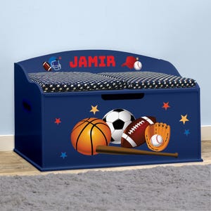 Personalized Dibsies Creative Wonders Sports Toy Box - Blue