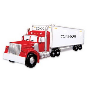 Personalized Semi Truck Kids Christmas Ornament