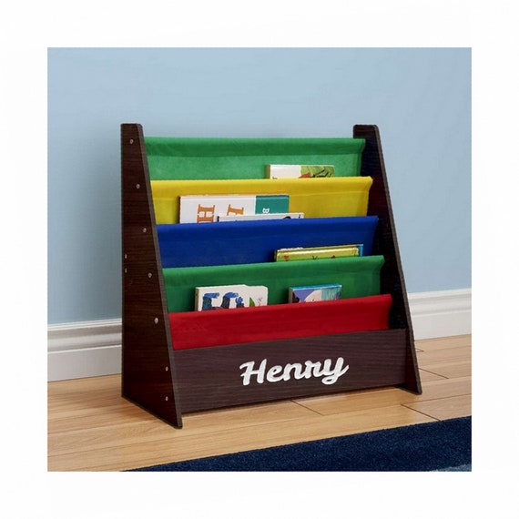 Personalized Dibsies Kids Bookshelf Espresso With Primary Etsy