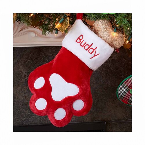 Paw Print Dog Stocking Dog Christmas Stocking Paw Print Etsy