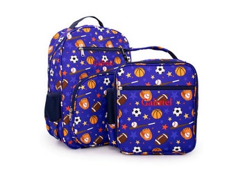 Personalized Sports Adventure Collection Backpack and Lunch Box Combo