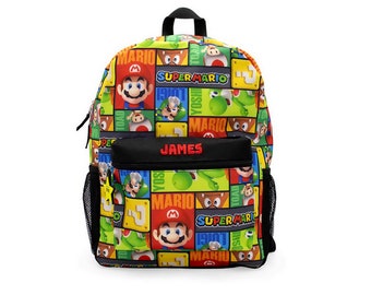 Personalized Super Mario Backpack - 16 Inch