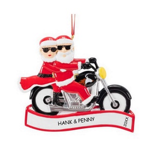 Personalized Kool Santa and Miss Claus Biker Couple