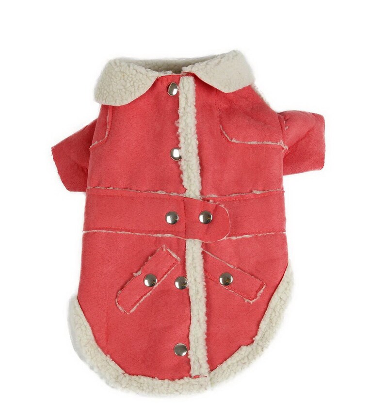 Personalized Trendy Dog Coat With Faux Fur Lining Pink Etsy