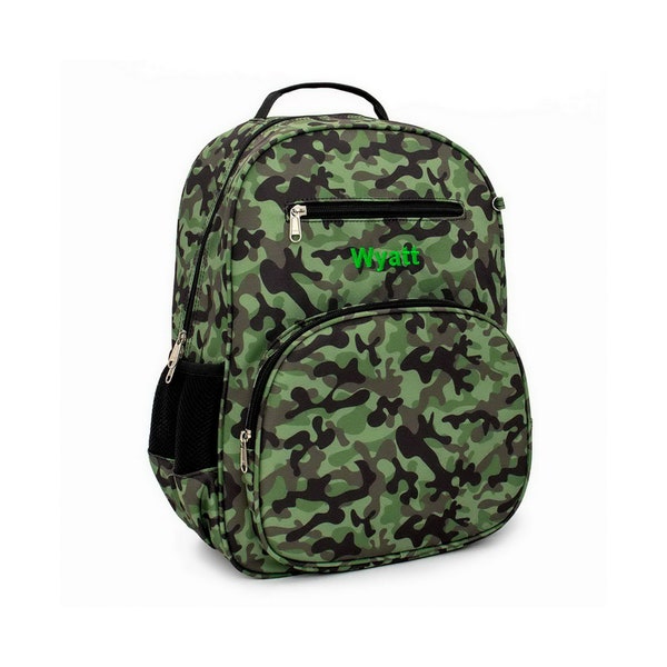 Personalized Green Camo Adventure Collection Backpack