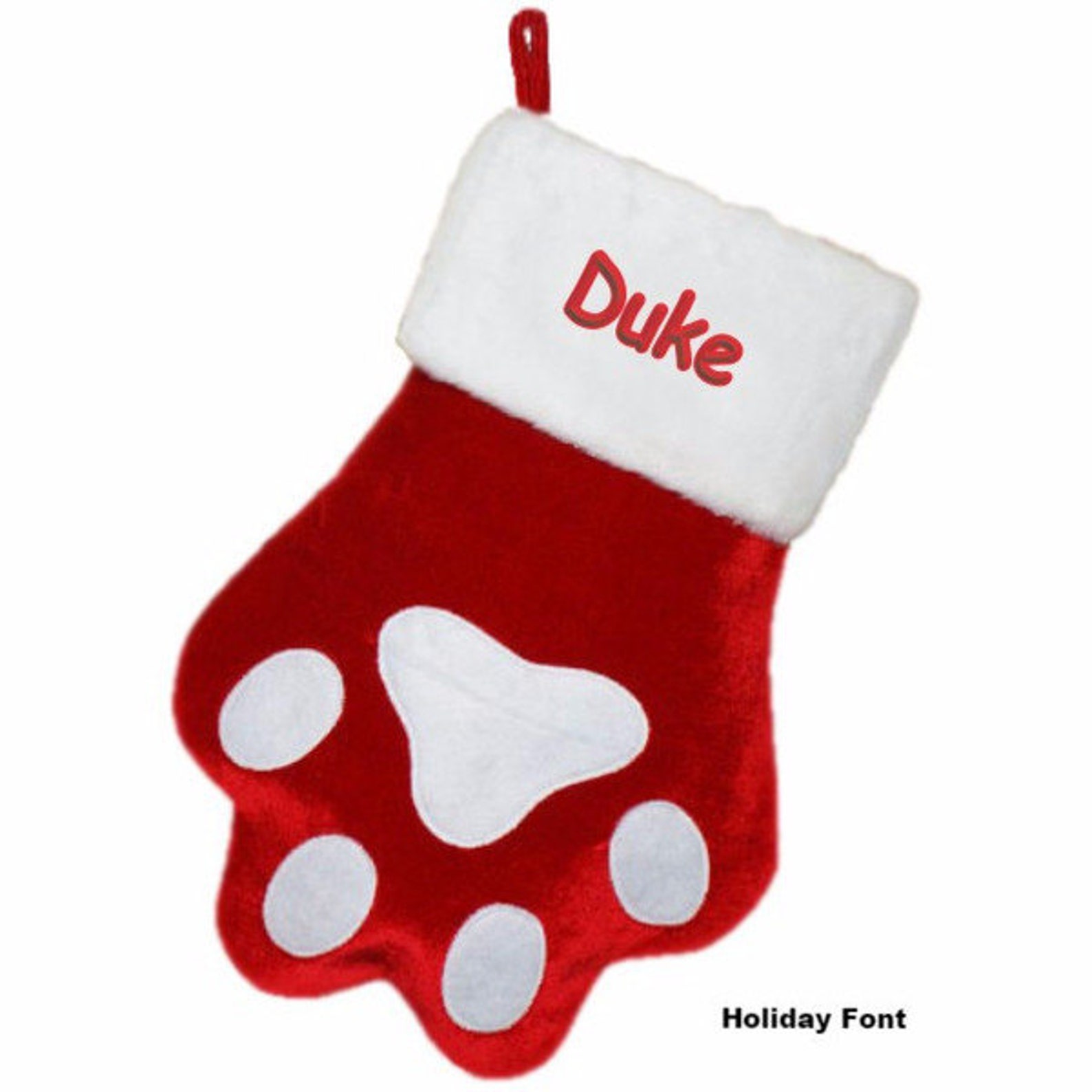 Personalized Dog Paw Christmas Stocking Etsy