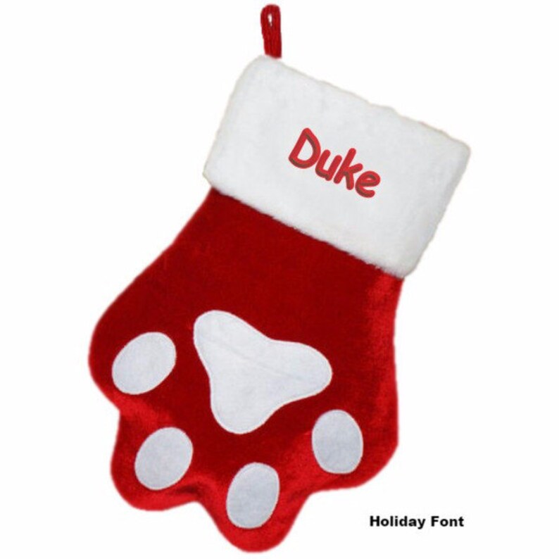 Personalized Dog Paw Christmas Stocking - Etsy