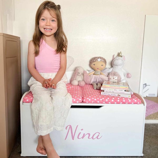 Personalized Dibsies Creative Wonders Signature Series Toy Box, White - Girls
