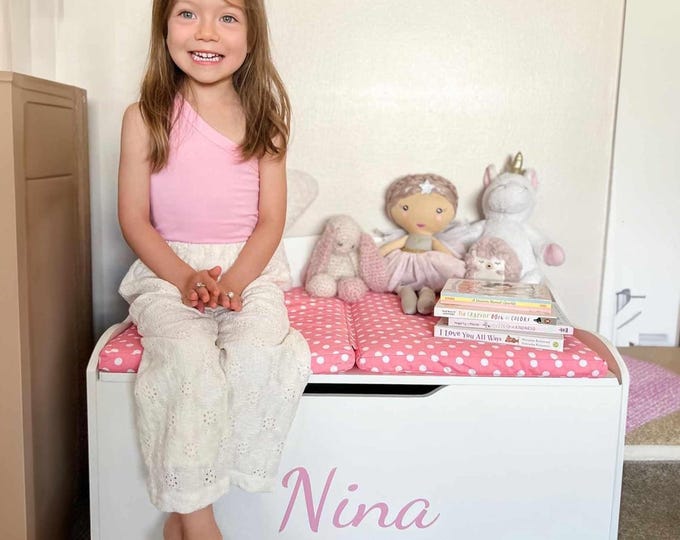 Personalized Dibsies Creative Wonders Signature Series Toy Box, White - Girls