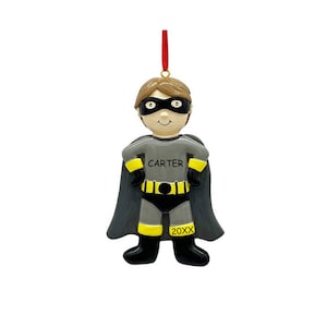Personalized Superhero Kids Christmas Ornament
