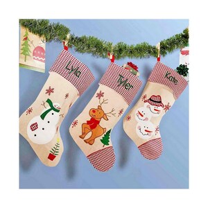 Personalized Festive Plaid Christmas Stocking