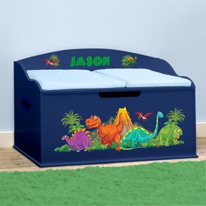 Personalized Dibsies Creative Wonders Dinosaurs Toy Box - Blue