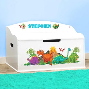 Personalized Dibsies Creative Wonders Dinosaurs Toy Box - White