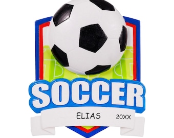 Personalized Soccer Shield Sports Christmas Ornament