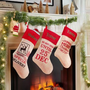 Personalized Vintage Festive Christmas Stocking
