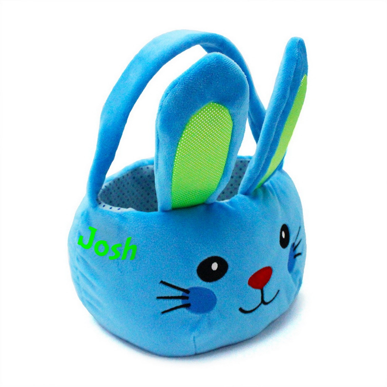 Personalized Blue Bunny Plush Easter Basket Etsy
