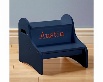 Personalized Dibsies Step Stool with Storage - Blue