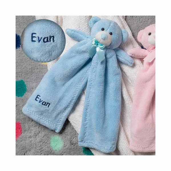 Personalized Plush Baby Cuddler - 17 inch - Blue Teddy Bear