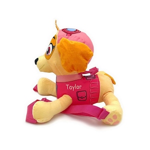 Personalized Plush Toy with Backpack Straps (Paw Patrol Skye)