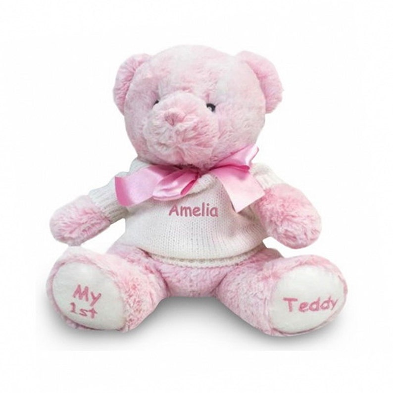 Personalized My 1st Teddy Bear Pink 12 Inch | Etsy