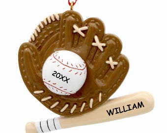 Personalized Baseball Glove Sports Christmas Ornament