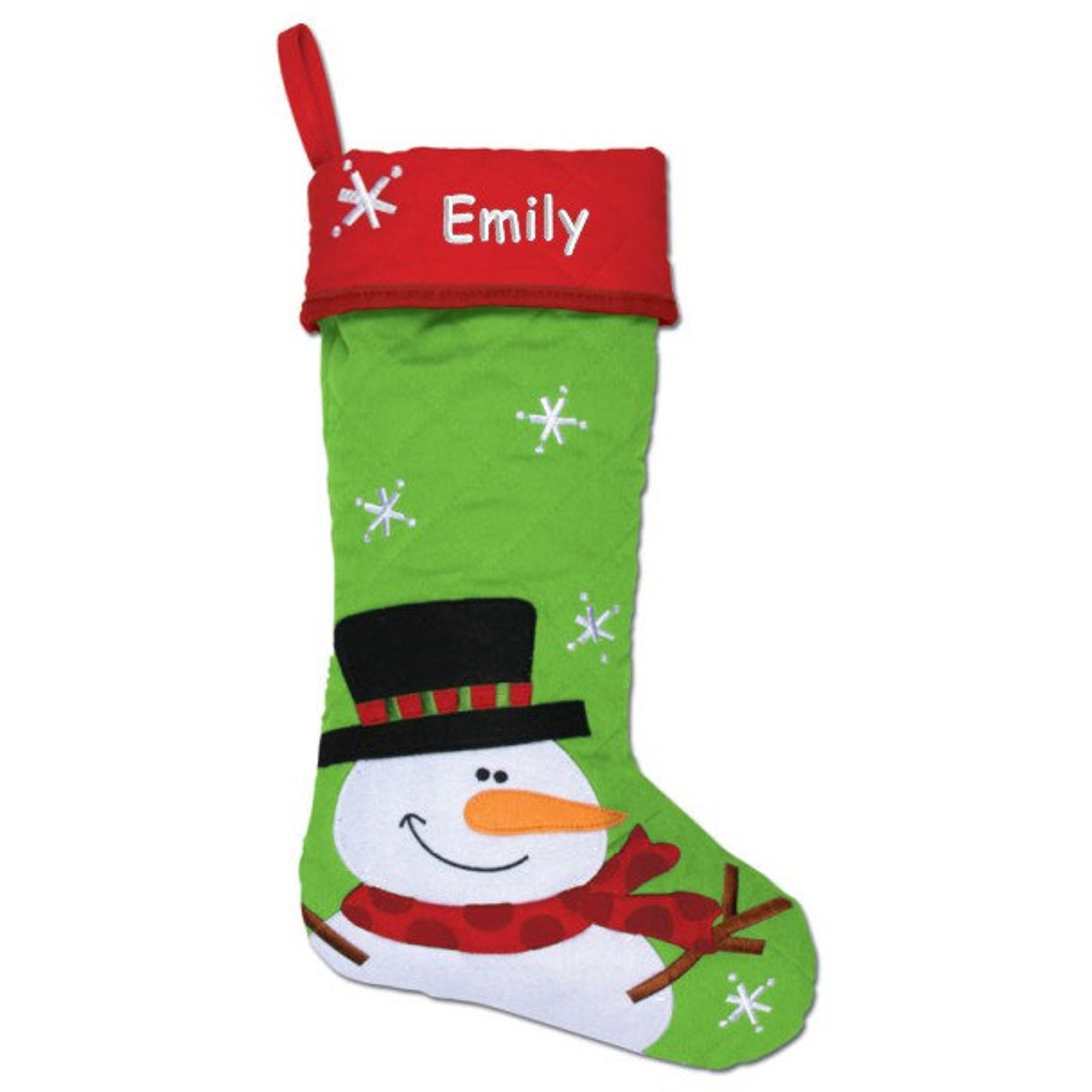 Personalized Snowman Quilted Christmas Stocking Etsy