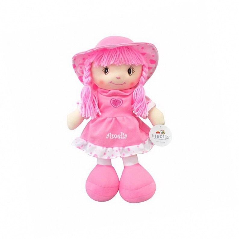 Personalized Sweetheart Cuddle Doll 14 Inch Pink Etsy